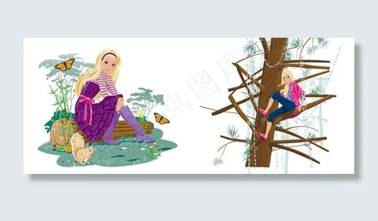 大自然中的女孩图片