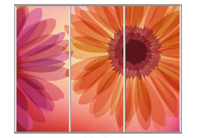 花卉移门图案ai矢量模版下载