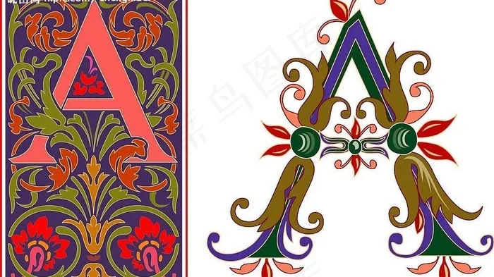 欧式花式字母-a图片ai矢量模版下载