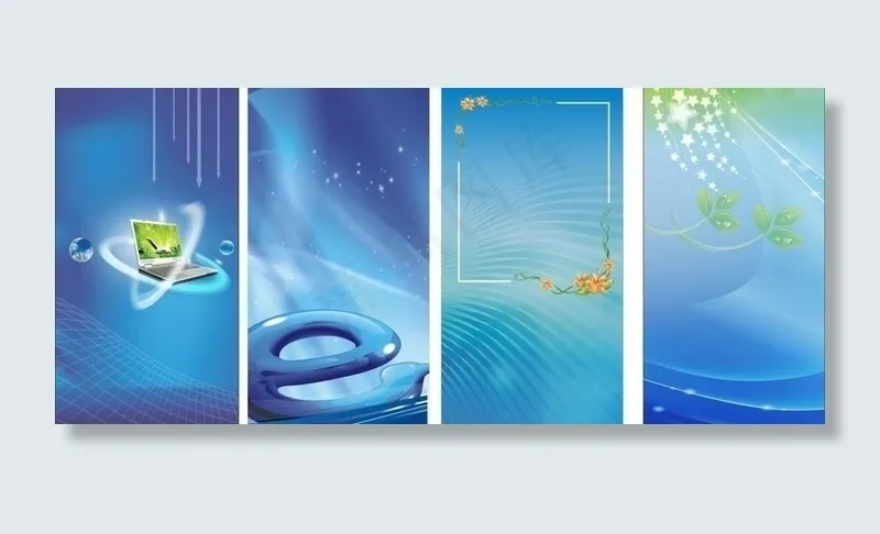 蓝色展板图片cdr矢量模版下载