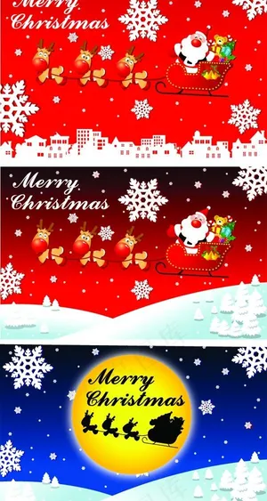 几款精美的圣诞节卡片矢量素材