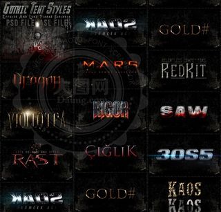 颓废的哥特式艺术字效果PS样式V2