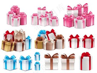 卡通手绘礼盒模板psd分层素材