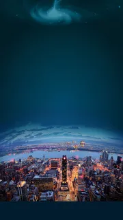 蓝色渐变绚丽城市建筑夜景背景