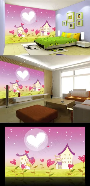 儿童卡通房壁画电视背景墙墙贴装饰画 儿童卡通房壁画电视背景墙墙贴装饰画