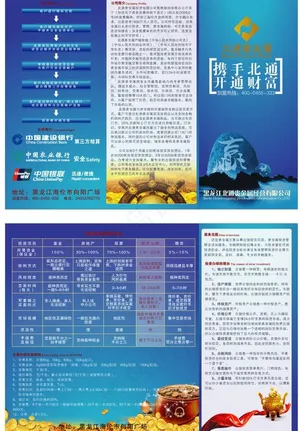 金融折页 贵金属折页图片