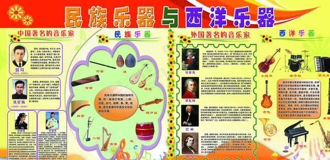 学校音乐展板图片(6803X3401(DPI:72))psd模版下载