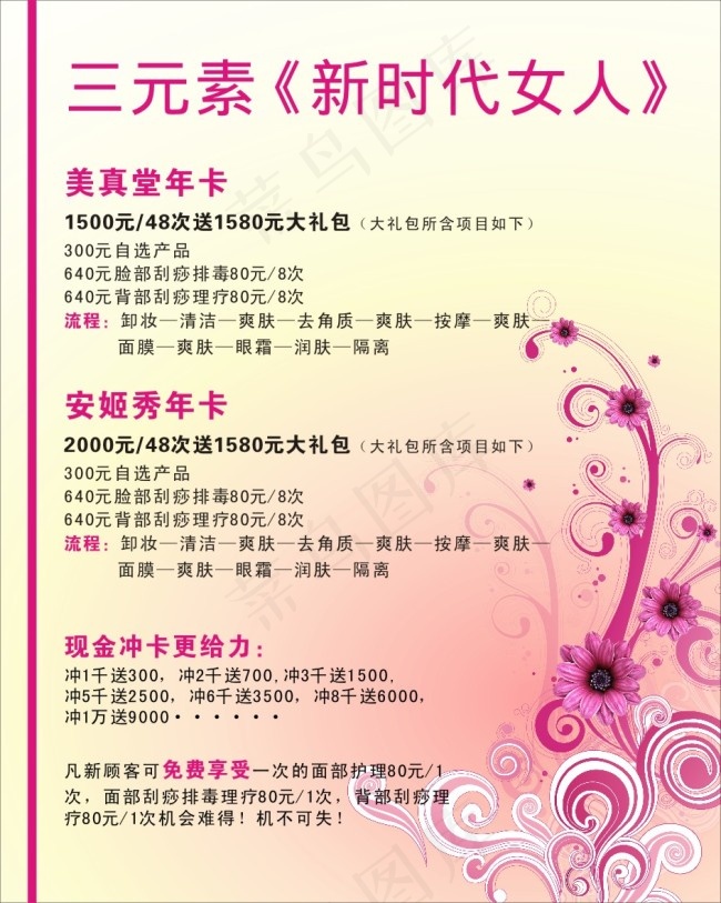 美容养生展板cdr矢量模版下载