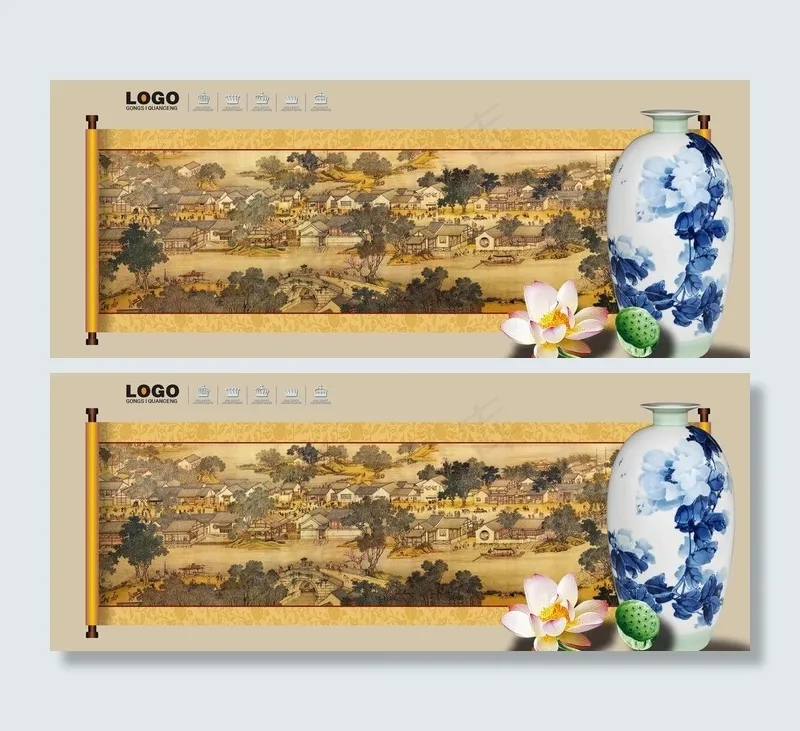 清明上河图图片(6608X3000(DPI:300))psd模版下载