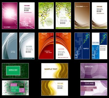 动感线条圈圈名片卡片矢量素材