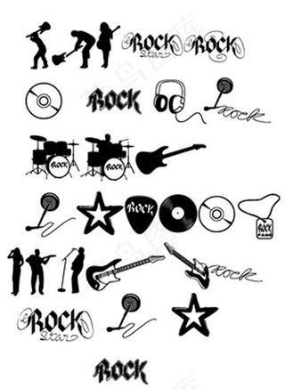 音乐吉他CD矢量素材