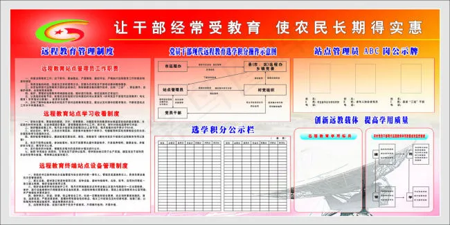 远程教育服务站机构psd模版下载