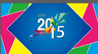 色块年会桁架海报彩色时图片