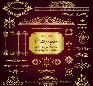 古典金色标志素材