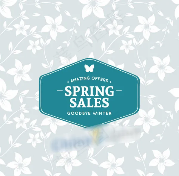 素雅春季促销海报矢量素材ai矢量模版下载