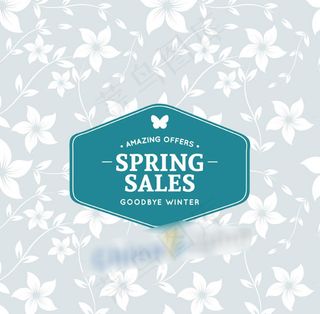 素雅春季促销海报矢量素材