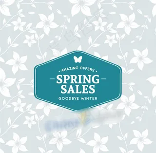 素雅春季促销海报矢量素材