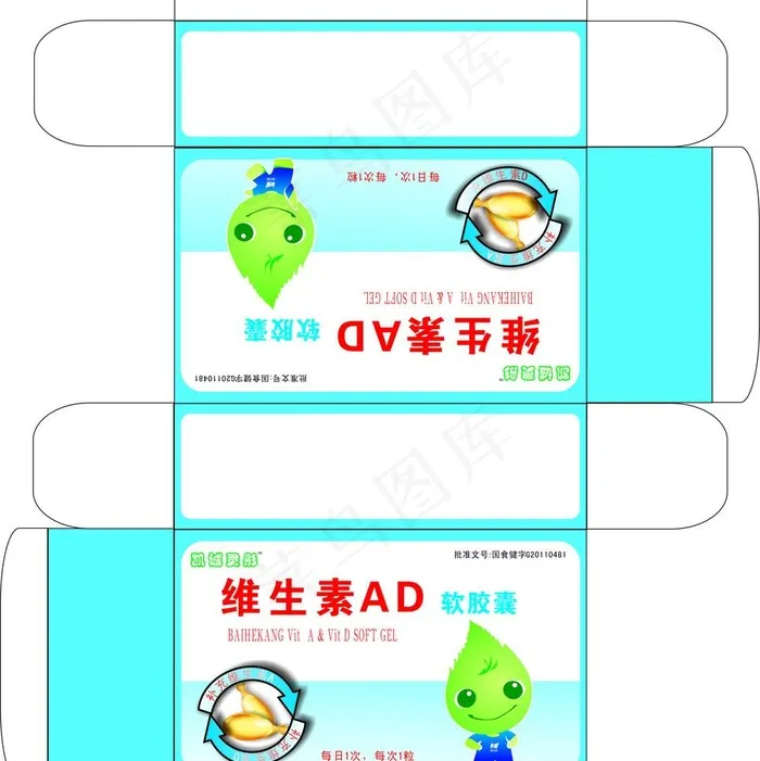 儿童药品包装盒图片cdr矢量模版下载