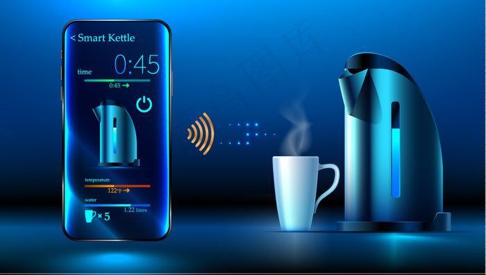 人工智能控制家居概念矢量素材