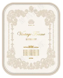 欧式花纹证书模板02-矢量素材