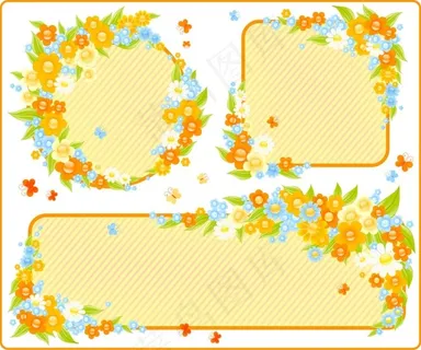 可爱小花朵装饰框矢量素材