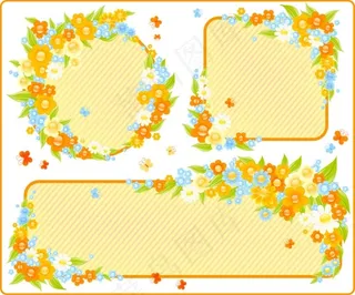 可爱小花朵装饰框矢量素材