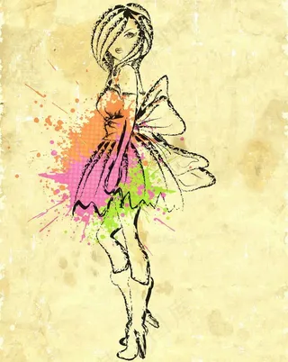 手绘水彩美女图片