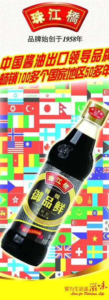 珠江桥御品鲜易拉宝图片psd模版下载