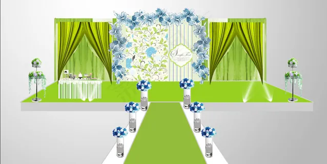 小清新绿色婚礼效果图PSD分层图片