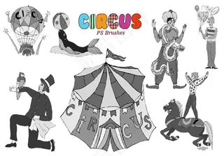 20种马戏团元素图形Photosh...