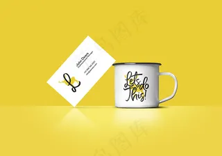 咖啡餐饮行业杯子LOGO名片展示模...