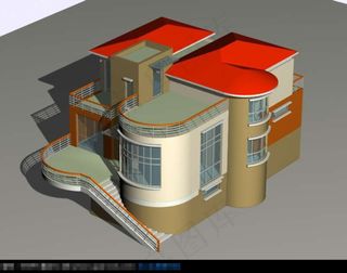 3d别致别墅模型