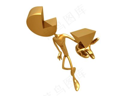 金色3D小人背景