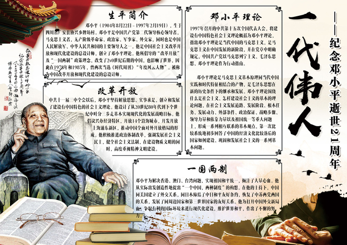 纪念*诞辰周年学生小报手抄报模...(4961X3508(DPI:300))psd模版下载