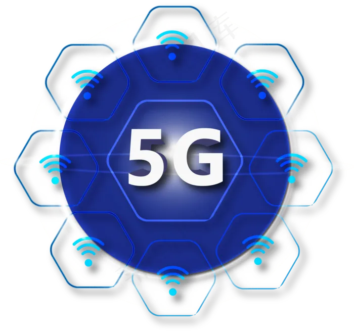 蓝色科技5GWiFi,免抠元素(2071*1945px 300 dpi )ai矢量模版下载