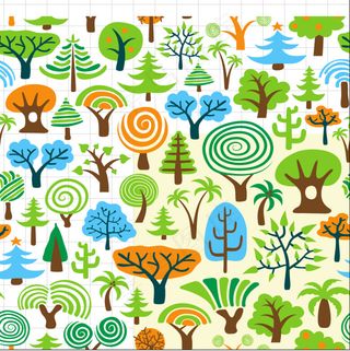 卡通树矢量素材