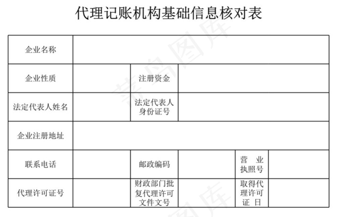 代理记账机构基础信息核对表