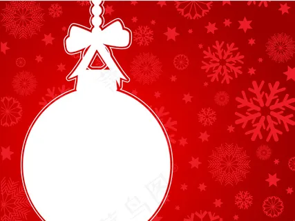 红色背景上的白色圣诞玩具