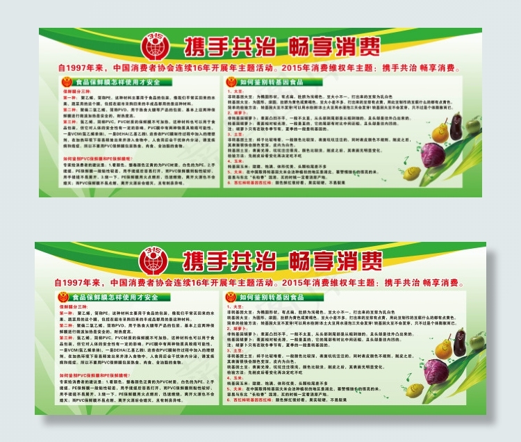 2015年携手共治 畅想消费cdr矢量模版下载