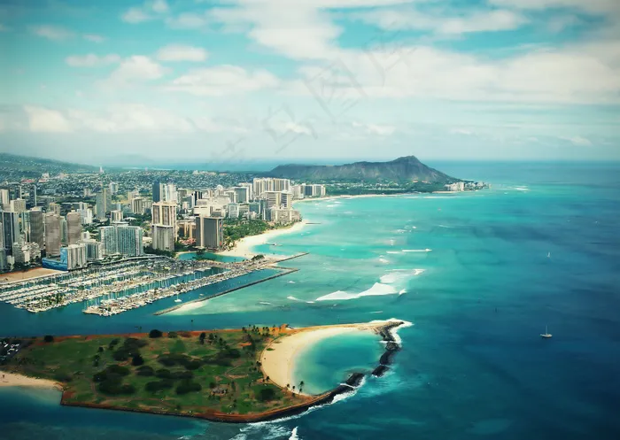 海滨城市图片