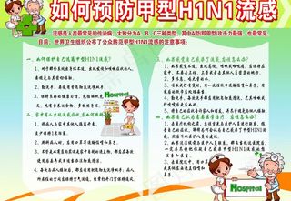 甲流感橱窗宣传图片
