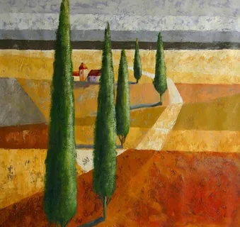 油画 无框画 装饰画 村落图片