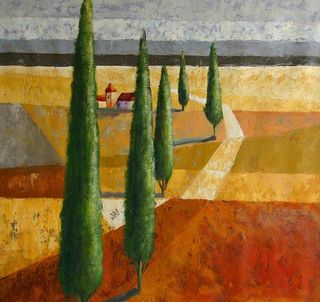 油画 无框画 装饰画 村落图片