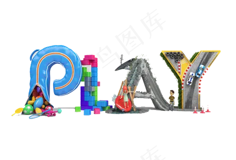 C4D文字创意数字艺术字PNG素材