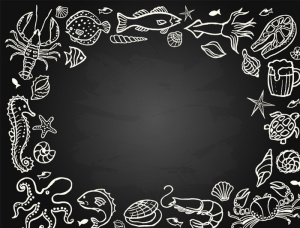 海洋生物框架设计矢量图图片