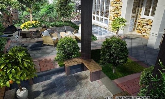 别墅庭院景观效果图片