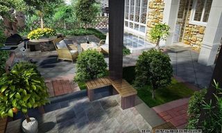 别墅庭院景观效果图片