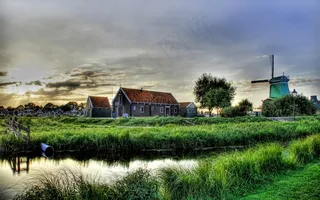 风景图片 小村庄 绿色小村庄 植物