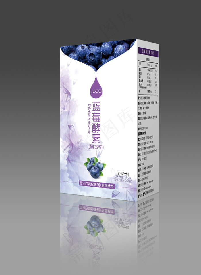 蓝莓酵素包装设计psd模版下载