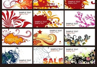 时尚潮流名片背景设计矢量素材